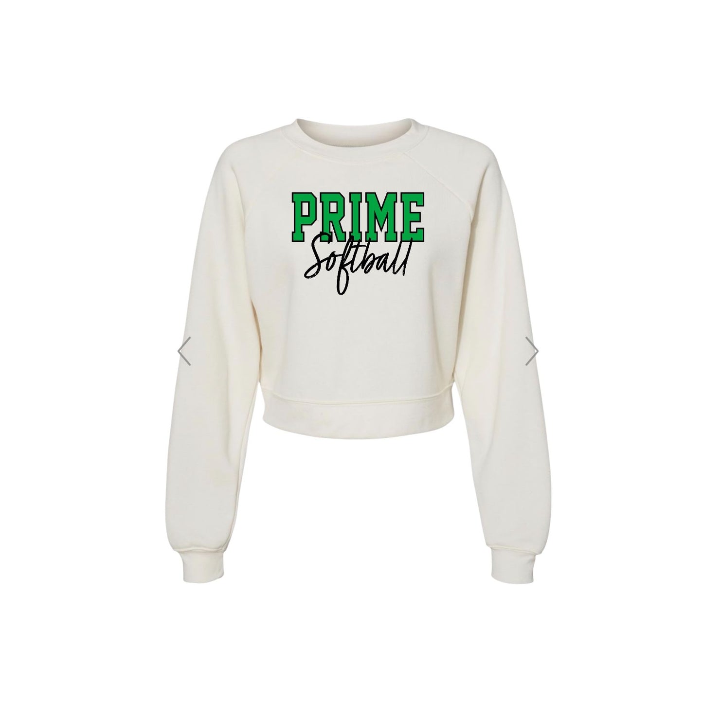 PRIME OUTLINE Vintage White Crop Crewneck [ADULT]