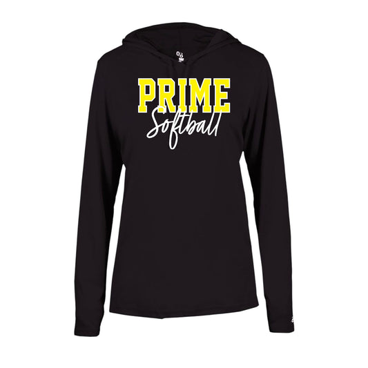 PRIME OUTLINE Women's Black Long Sleeve with Hood [ADULT]