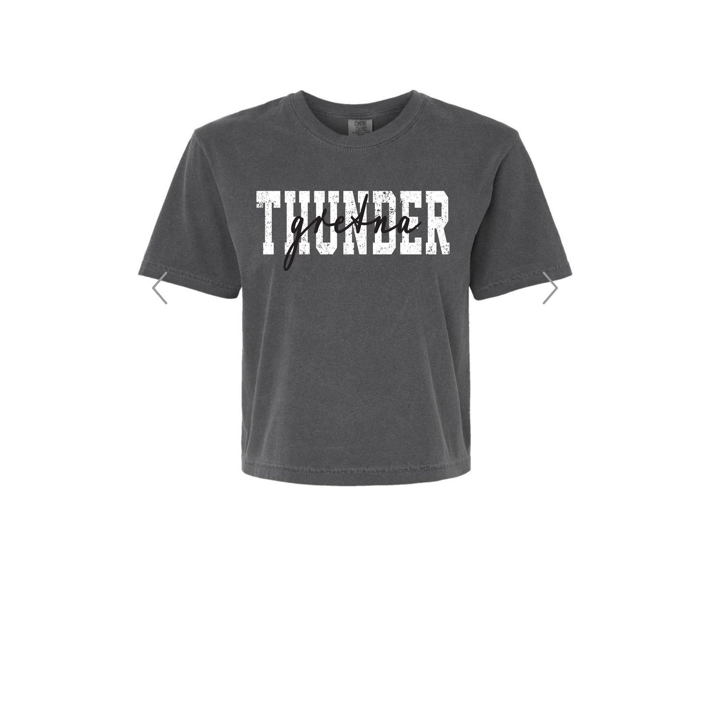 THUNDER LAYERED Charcoal Boxy Crop Tee [ADULT]
