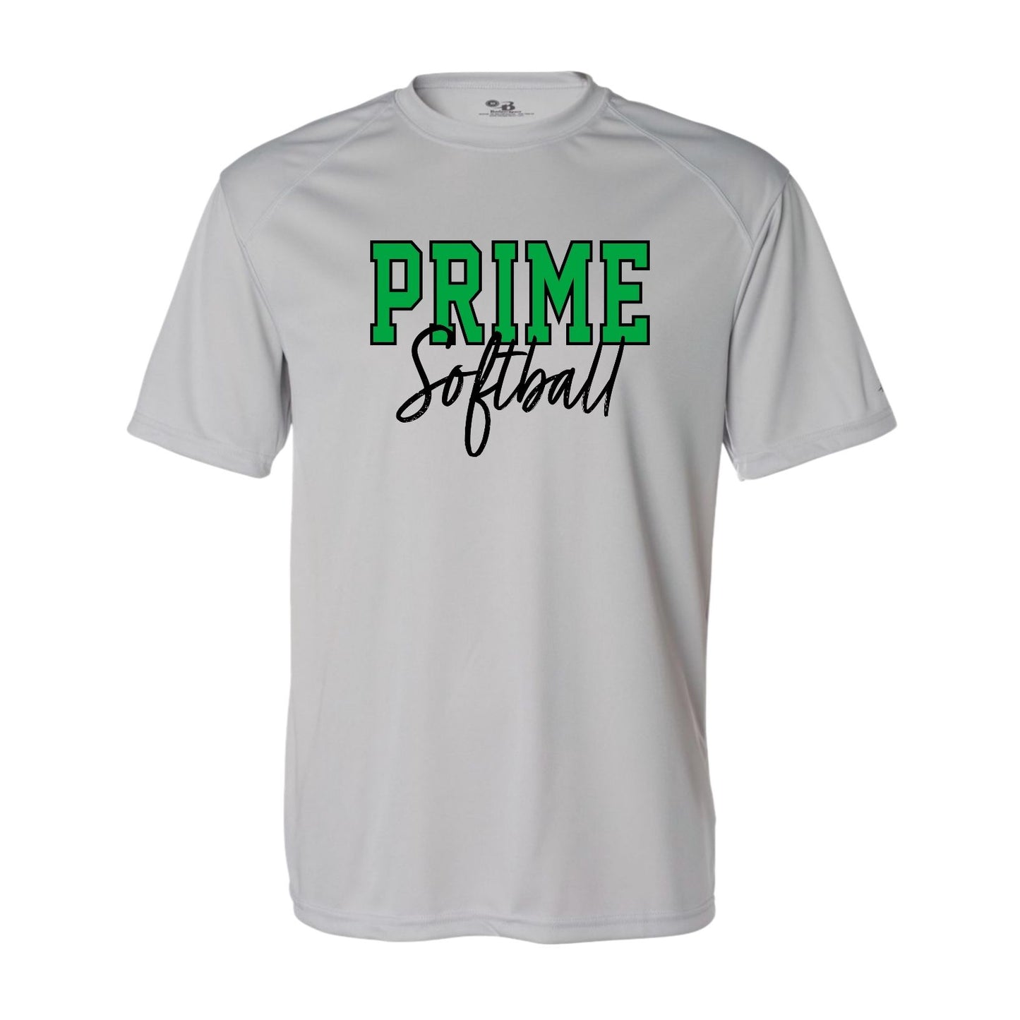 PRIME OUTLINE Grey Short Sleeve Sport Performance Tee [ADULT]