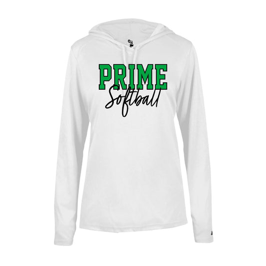 PRIME OUTLINE Women's White Long Sleeve with Hood [ADULT]