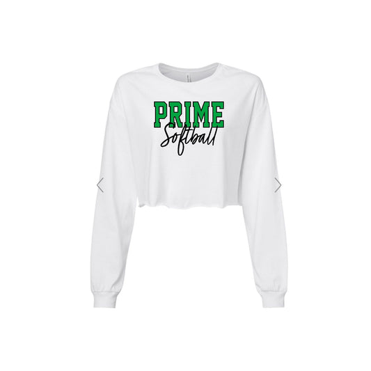 PRIME OUTLINE White Crop Long Sleeve [ADULT]