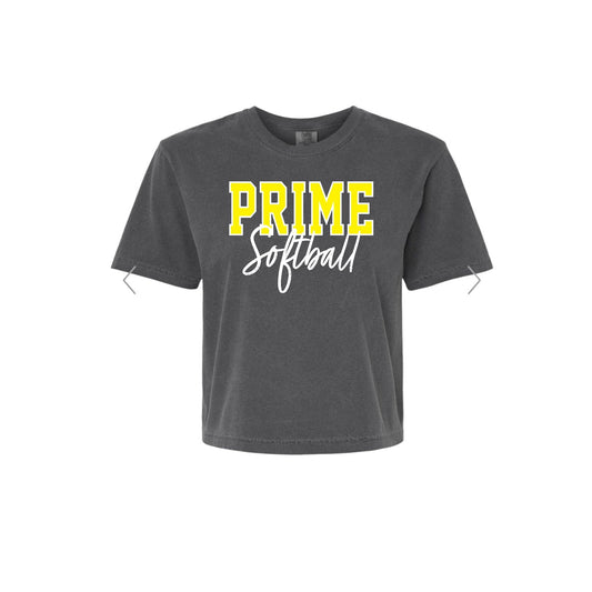 PRIME OUTLINE Charcoal Boxy Crop Tee [ADULT]