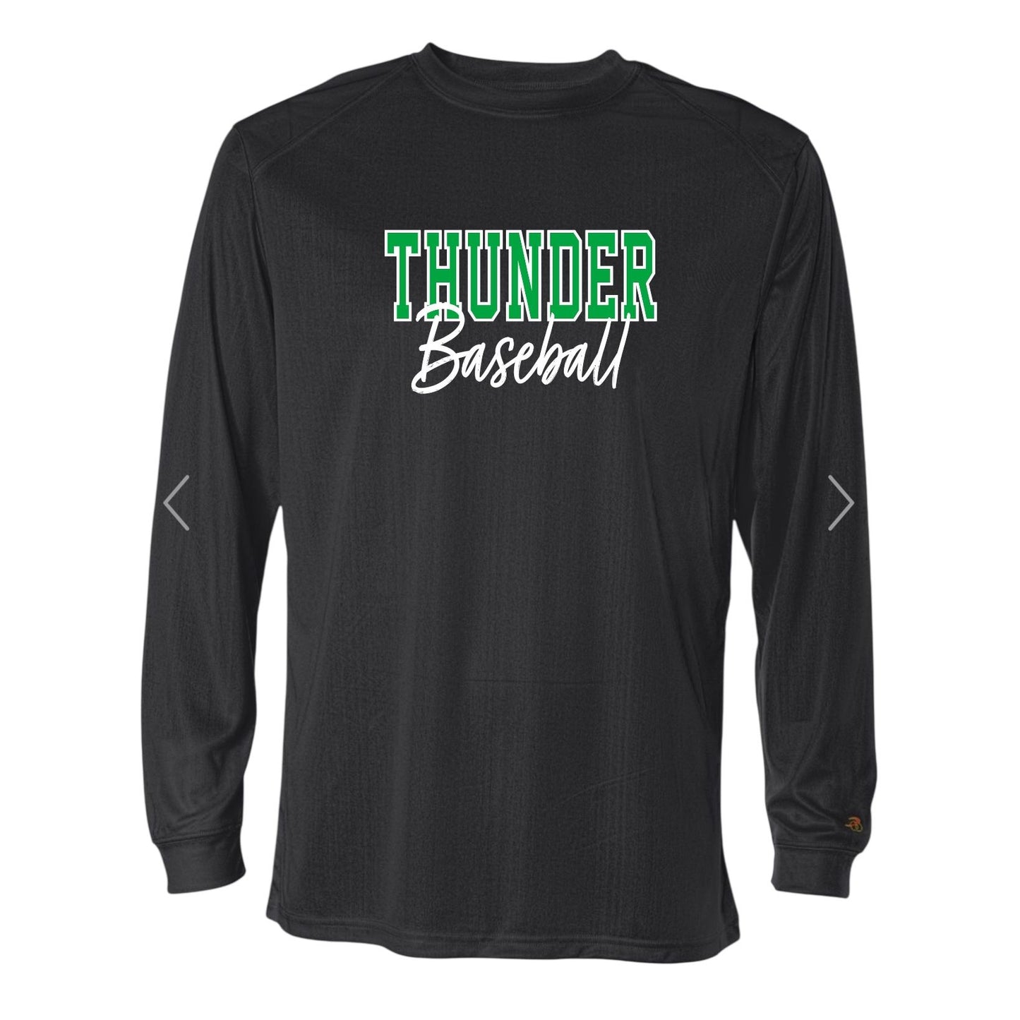 THUNDER OUTLINE Black Sport Long Sleeve [ADULT]