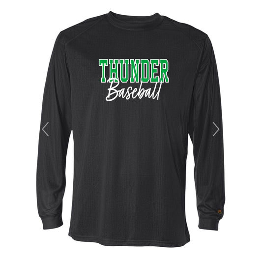 THUNDER OUTLINE Black Sport Long Sleeve [ADULT]