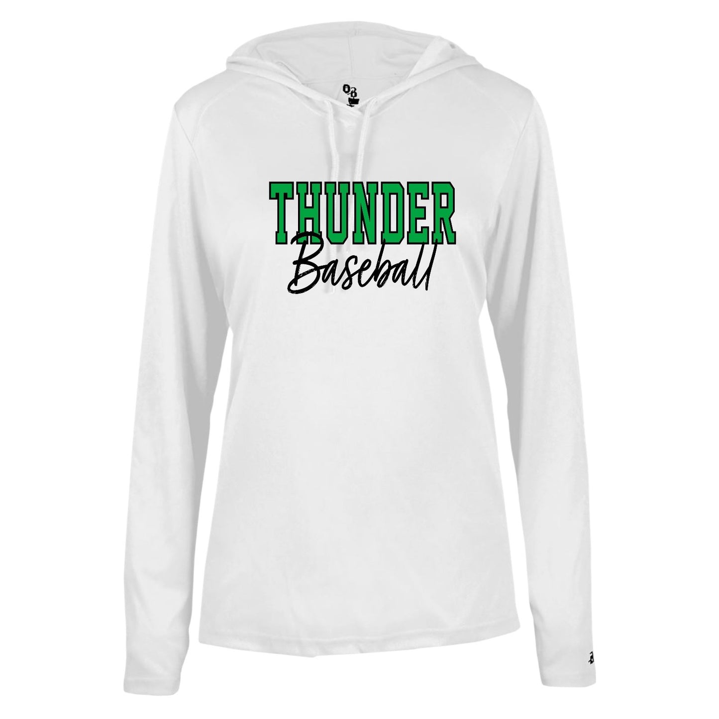 THUNDER OUTLINE Women's White Long Sleeve with Hood [ADULT]