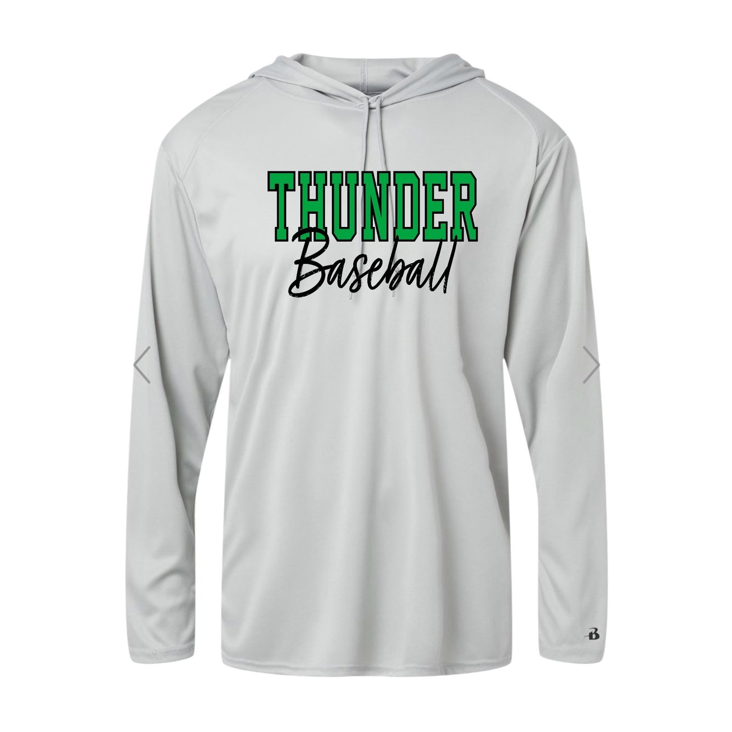 THUNDER OUTLINE Silver Long Sleeve with Hood [ADULT]