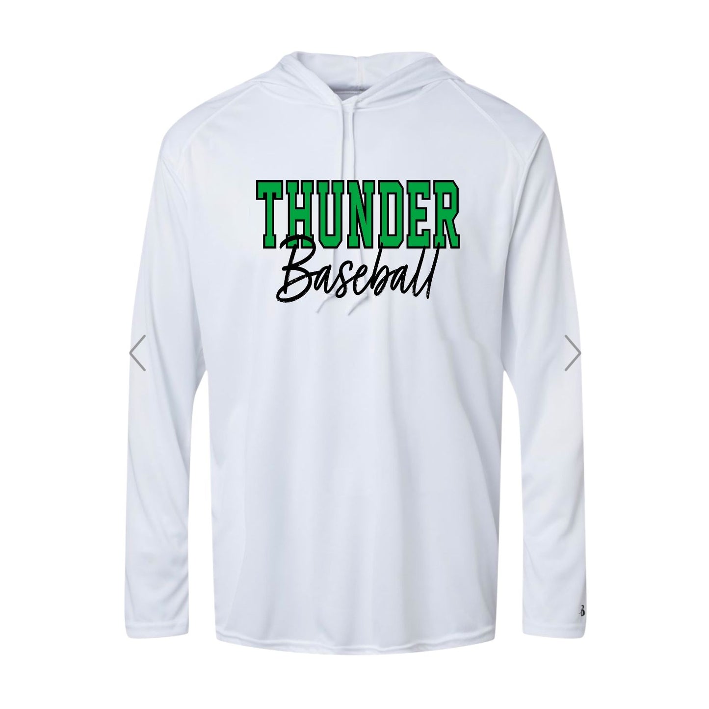 THUNDER OUTLINE White Long Sleeve with Hood [ADULT]