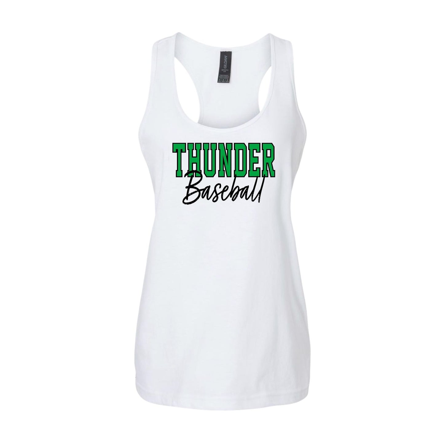 THUNDER OUTLINE Women's White Tank Top [ADULT]