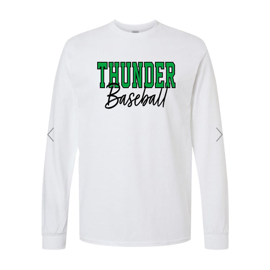 THUNDER OUTLINE White Long Sleeve [YOUTH]