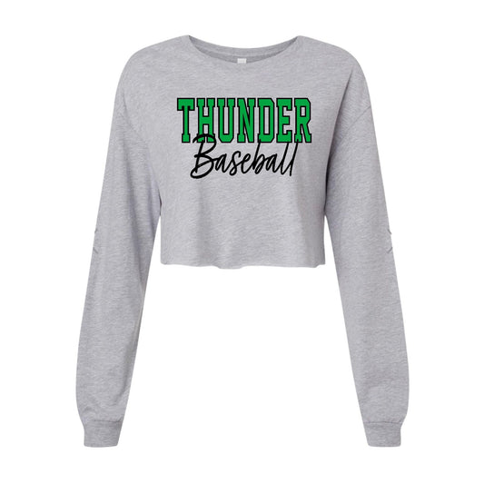 THUNDER OUTLINE Heather Crop Long Sleeve [ADULT]
