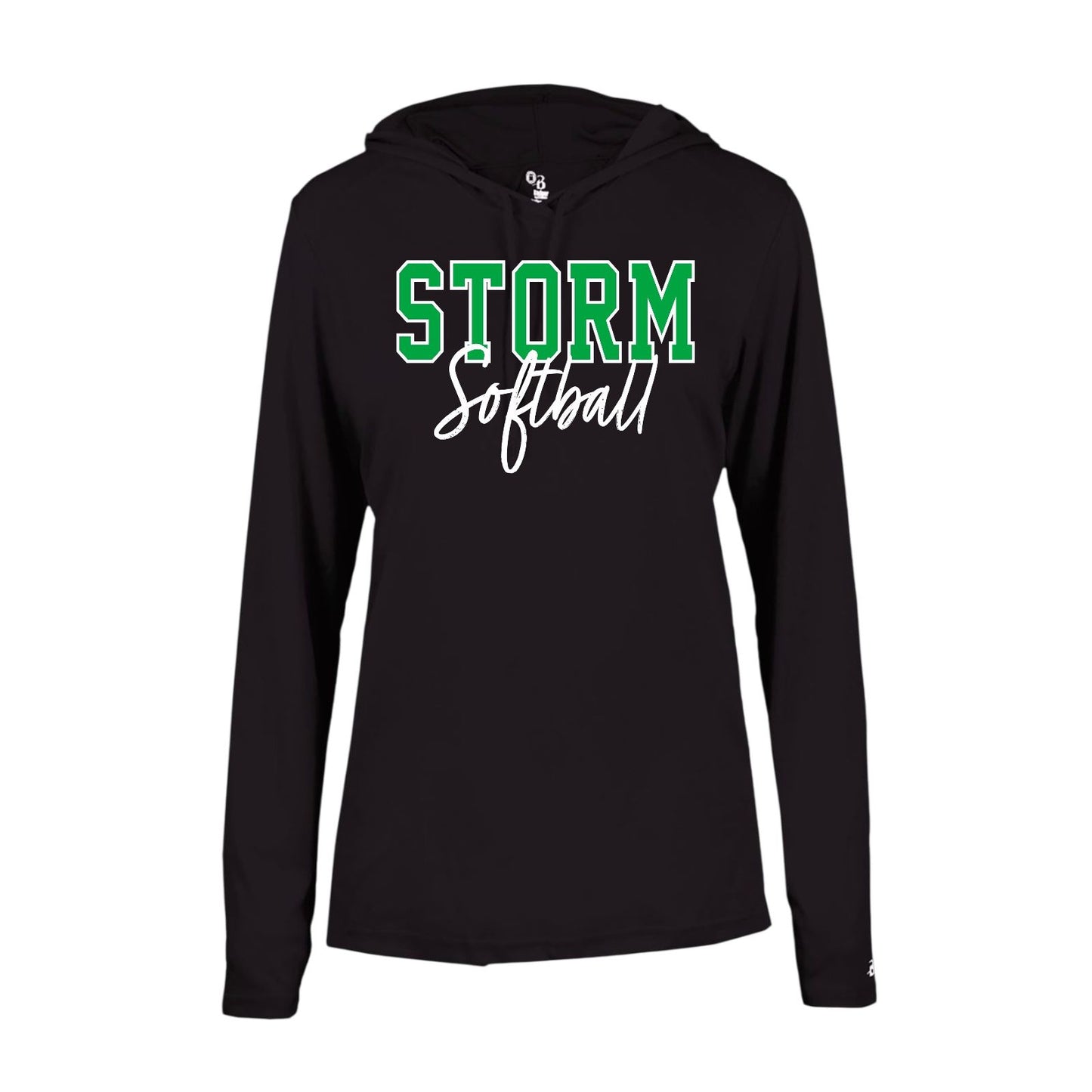 STORM OUTLINE Women's Black Long Sleeve with Hood [ADULT]