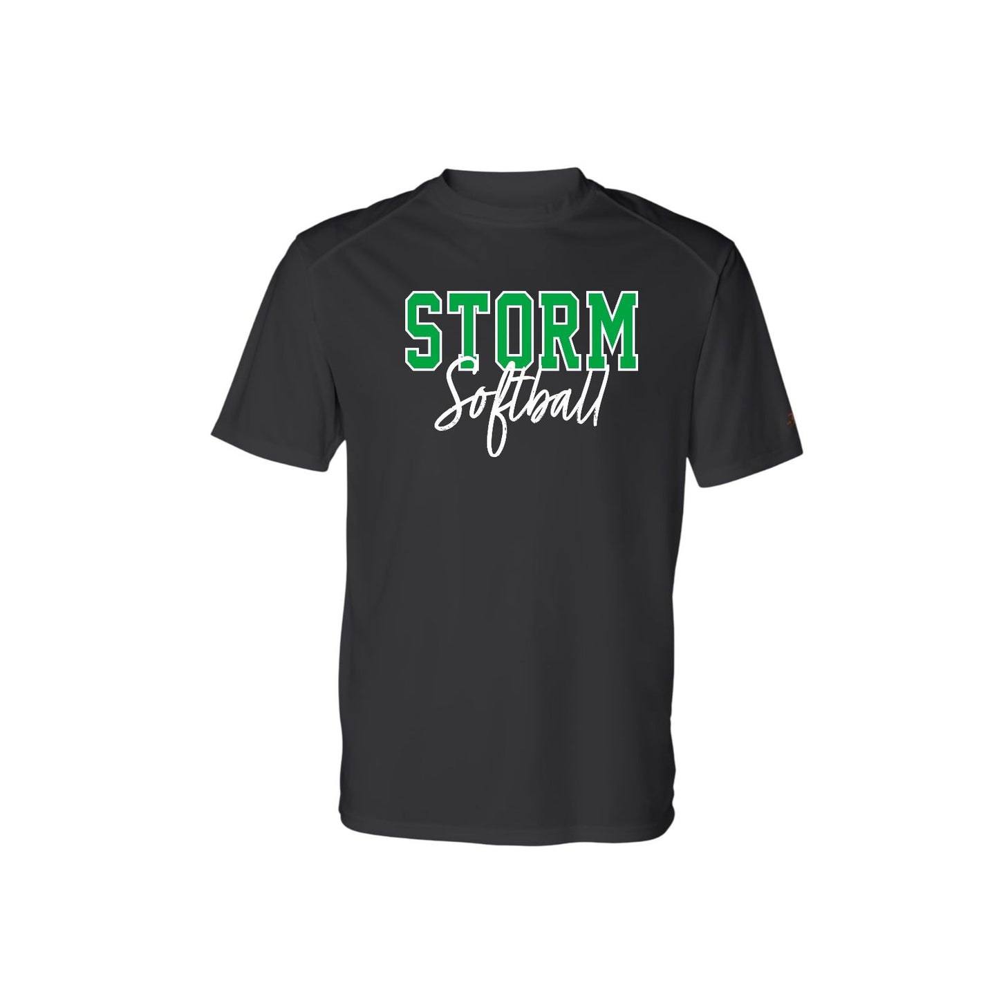 STORM OUTLINE Black Short Sleeve Sport Performance Tee [ADULT]