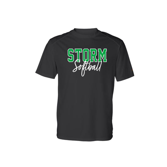 STORM OUTLINE Black Short Sleeve Sport Performance Tee [ADULT]