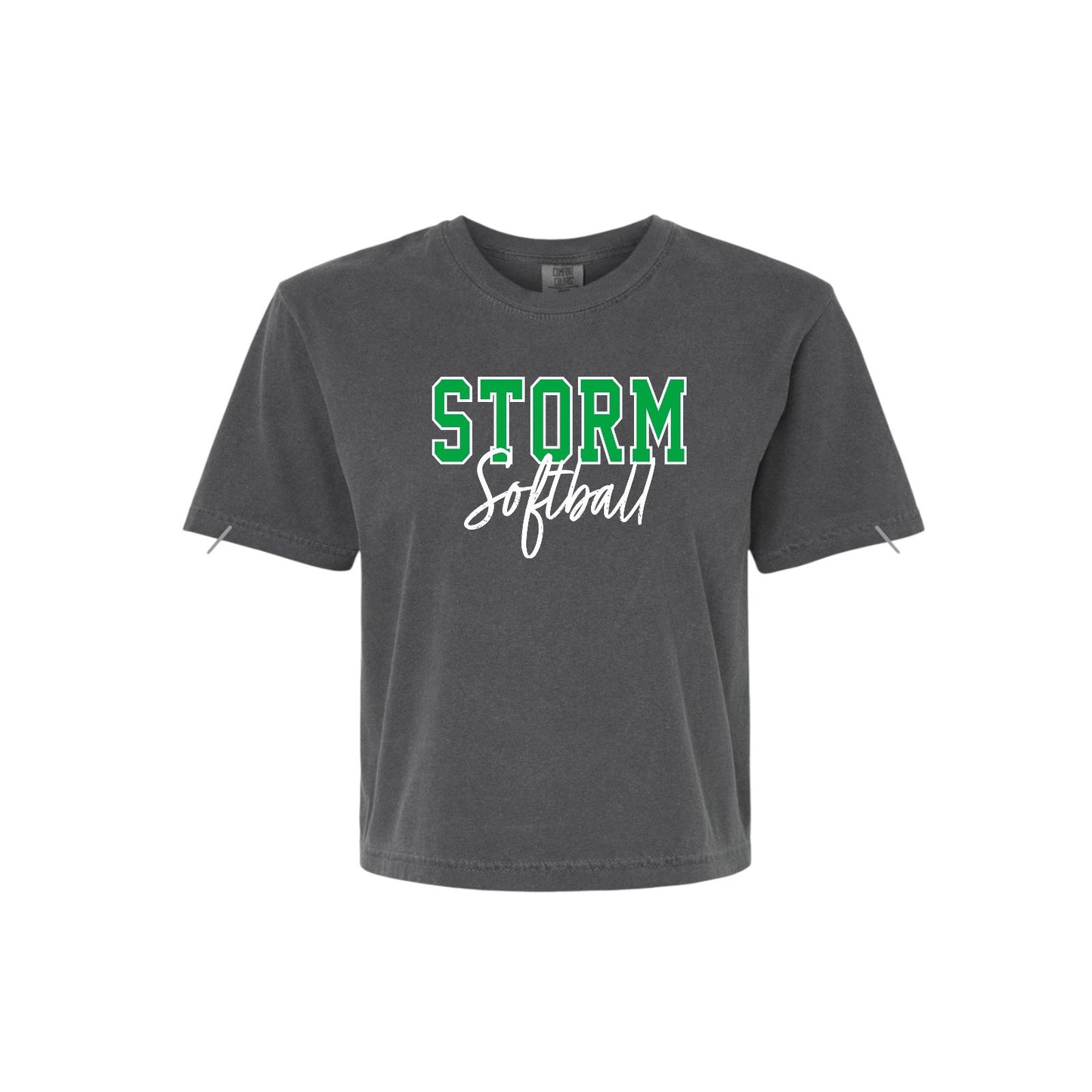 STORM OUTLINE Charcoal Boxy Crop Tee [ADULT]