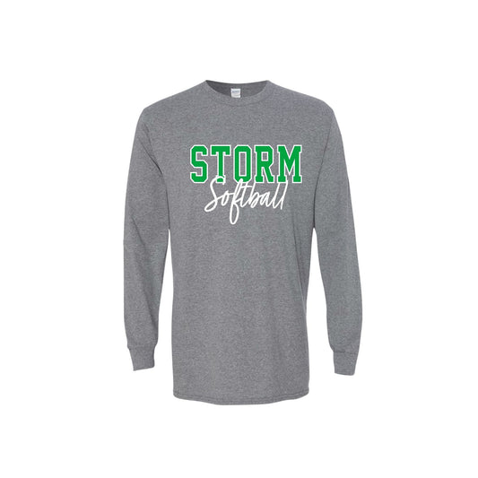 STORM OUTLINE Heather Grey Long Sleeve Tee [ADULT]