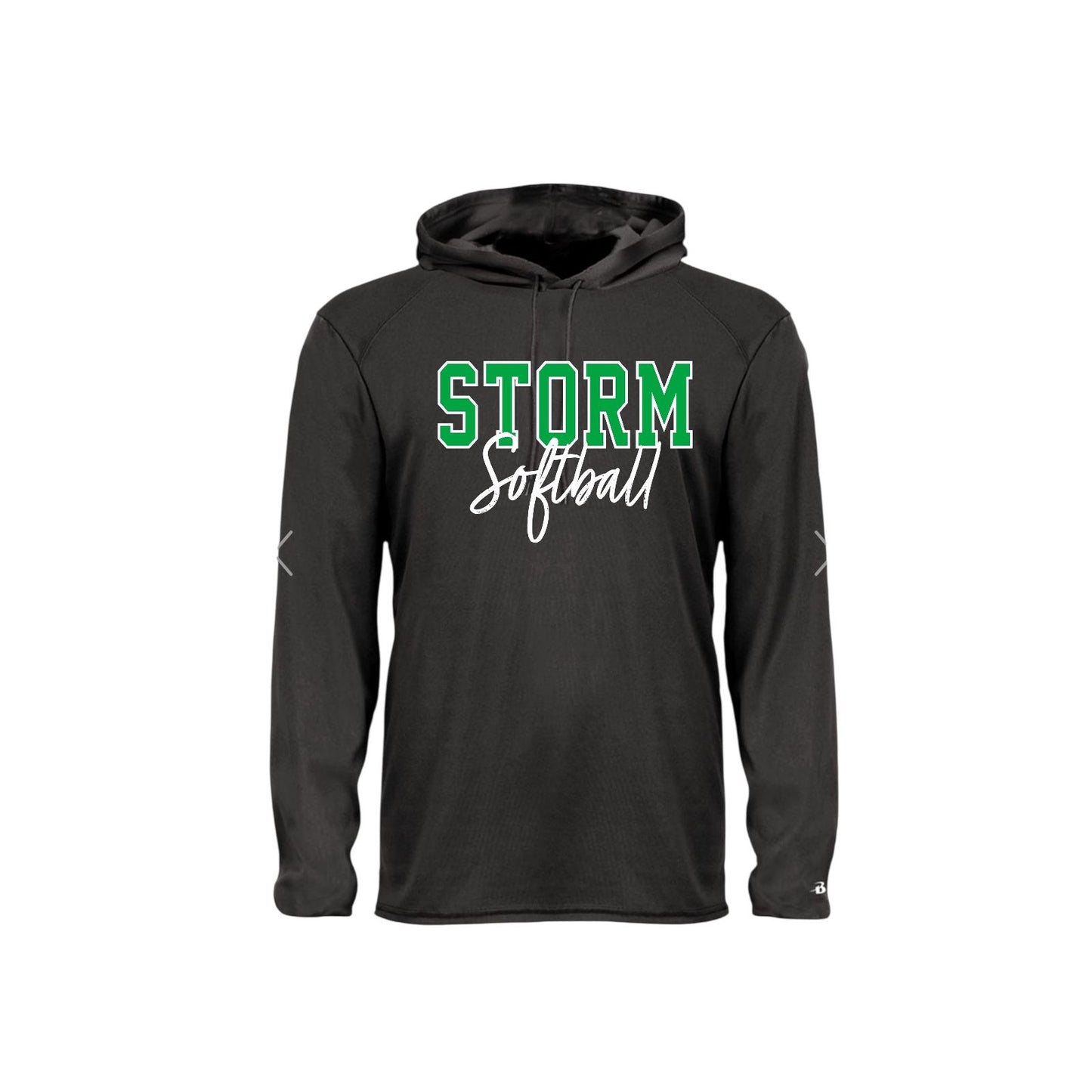 STORM OUTLINE Black Long Sleeve with Hood [ADULT]