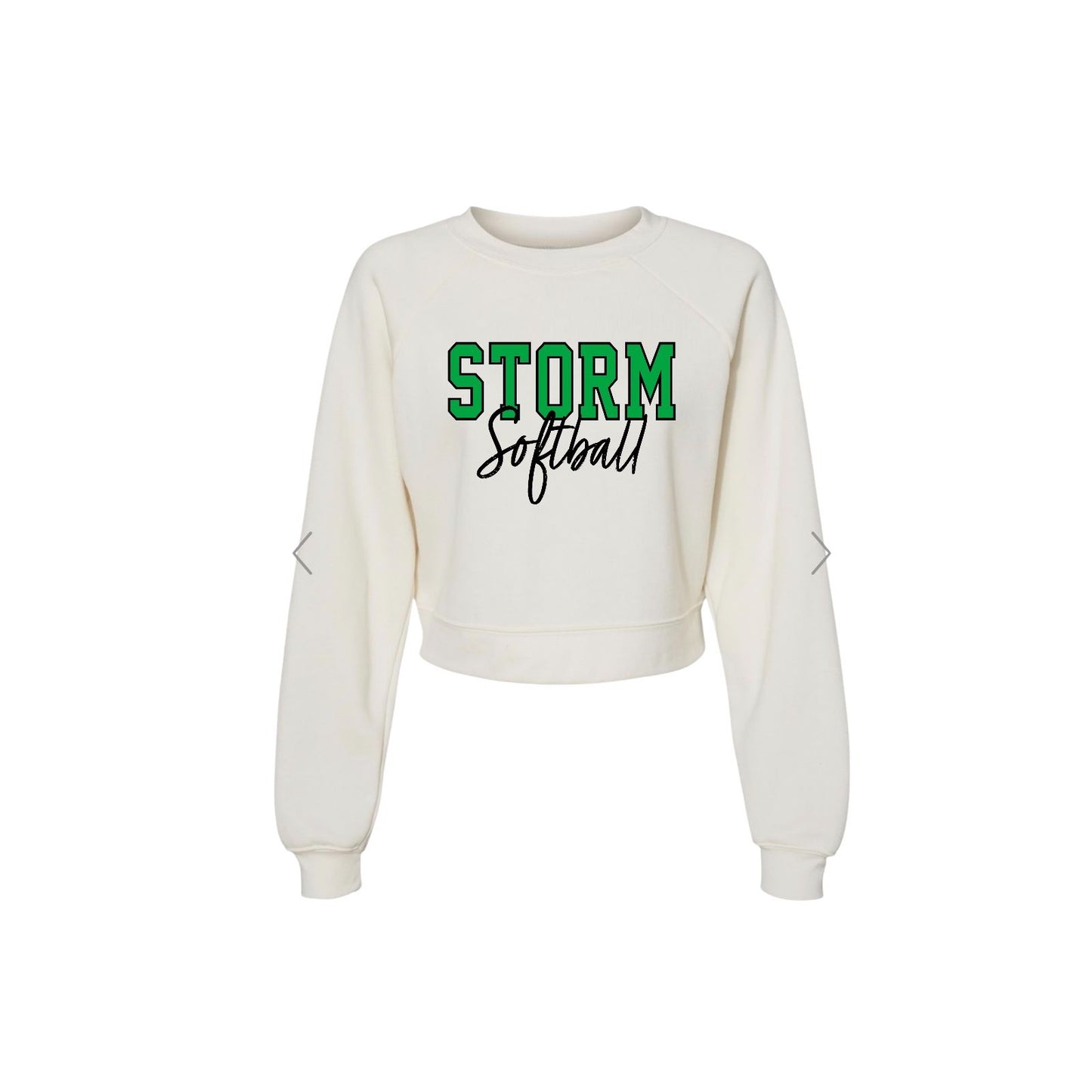 STORM OUTLINE Vintage White Crop Crewneck [ADULT]