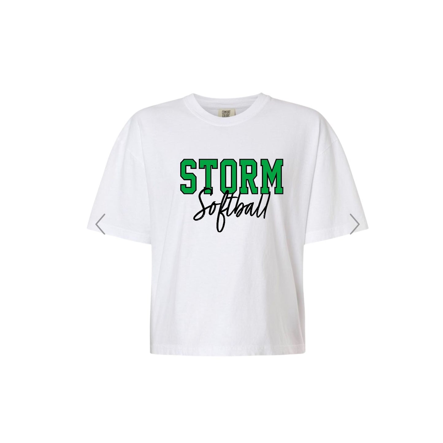 STORM OUTLINE White Boxy Crop Tee [ADULT]