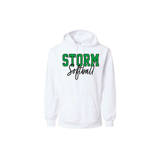 STORM OUTLINE White Sport Performance Hoodie [ADULT]