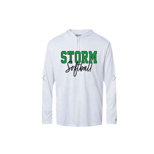 STORM OUTLINE White Long Sleeve with Hood [ADULT]