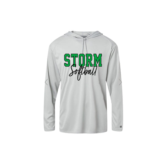 STORM OUTLINE Silver Long Sleeve with Hood [ADULT]