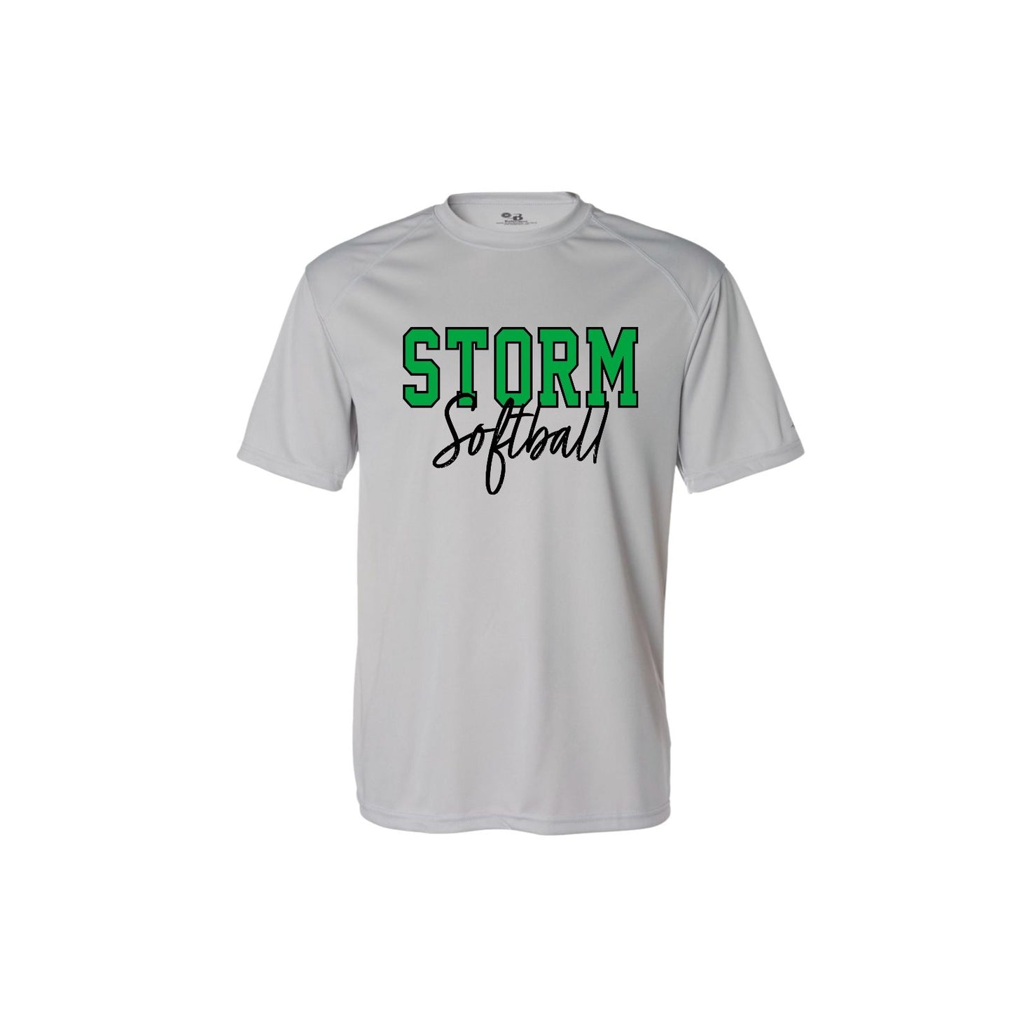 STORM OUTLINE Grey Short Sleeve Sport Performance Tee [ADULT]