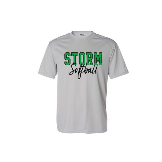 STORM OUTLINE Grey Short Sleeve Sport Performance Tee [ADULT]