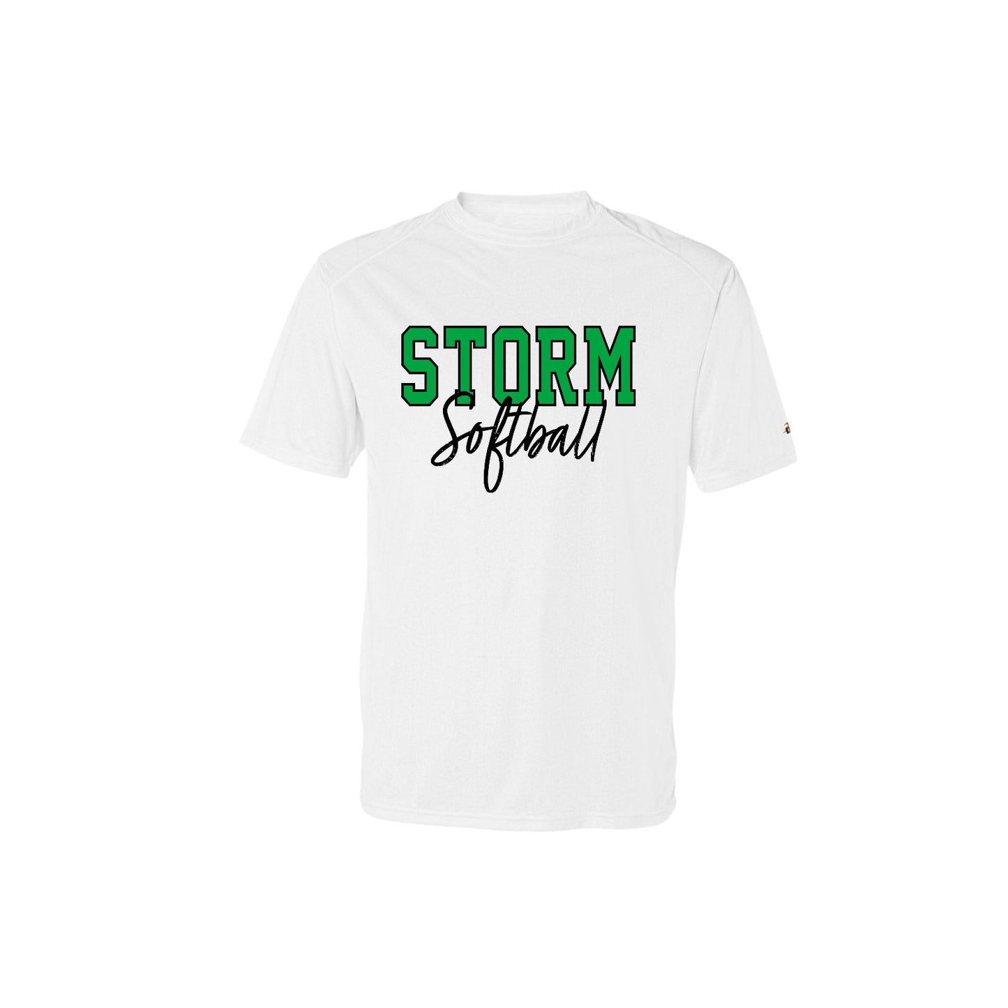 STORM OUTLINE White Short Sleeve Sport Performance Tee [ADULT]