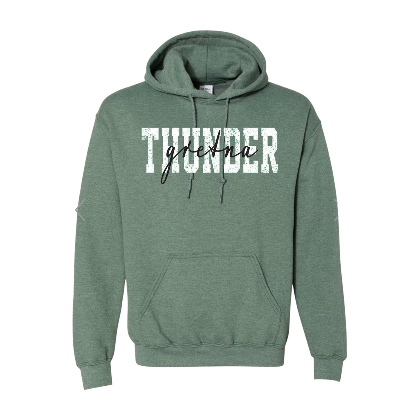THUNDER LAYERED Heather Green Hoodie [ADULT]