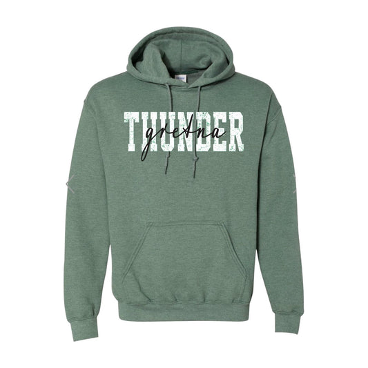 THUNDER LAYERED Heather Green Hoodie [ADULT]