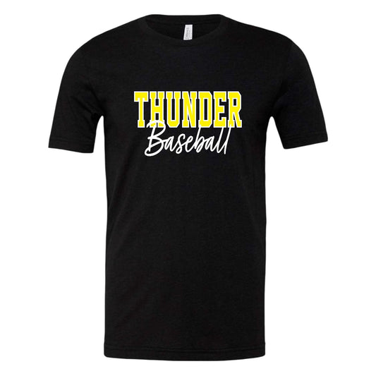 THUNDER YELLOW OUTLINE Black Tee [ADULT]