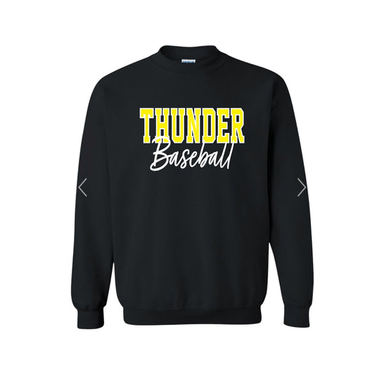 THUNDER YELLOW OUTLINE Black Crewneck [ADULT]