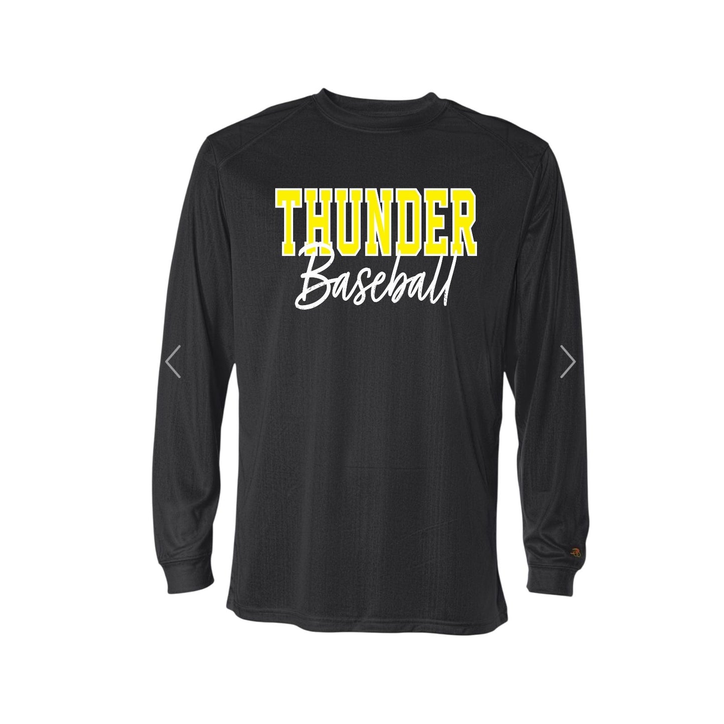 THUNDER YELLOW OUTLINE Black Sport Long Sleeve [ADULT]