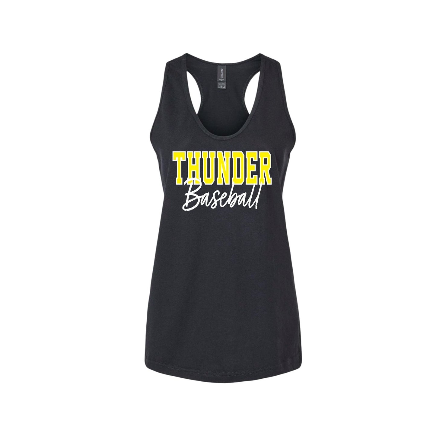 THUNDER YELLOW OUTLINE Women's Black Tank Top [ADULT]