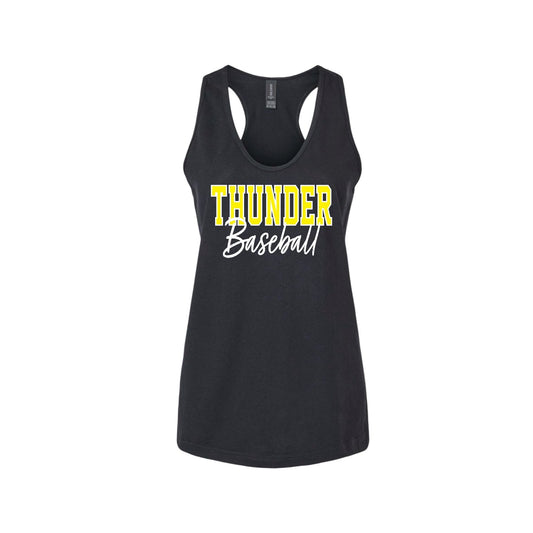 THUNDER YELLOW OUTLINE Women's Black Tank Top [ADULT]