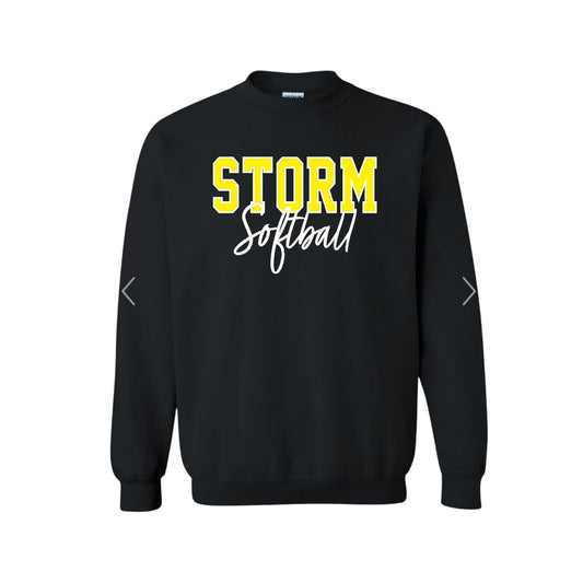 STORM YELLOW OUTLINE Black Crewneck [ADULT]