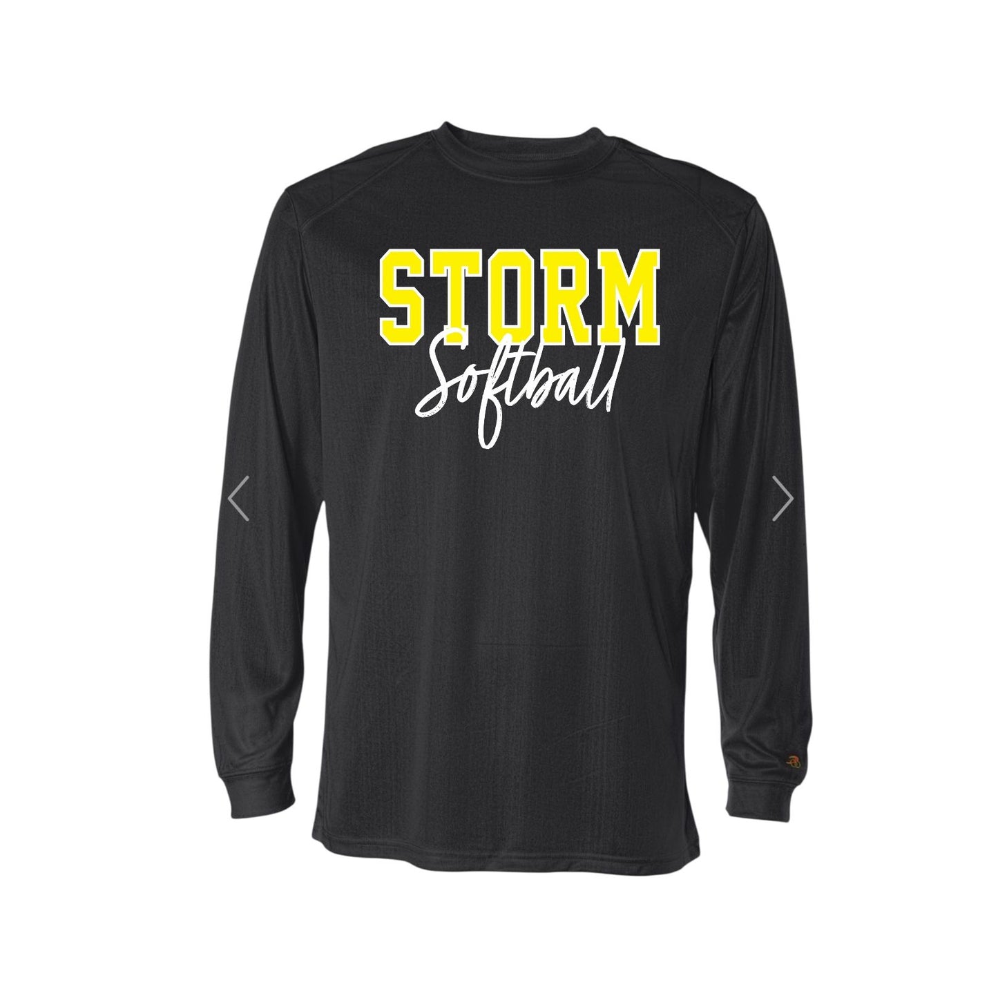 STORM YELLOW OUTLINE Black Sport Long Sleeve [ADULT]