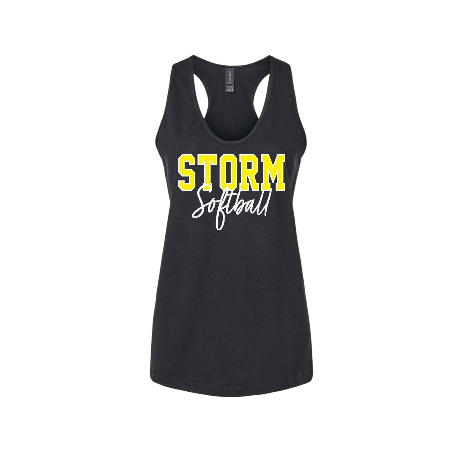 STORM YELLOW OUTLINE Women's Black Tank Top [ADULT]